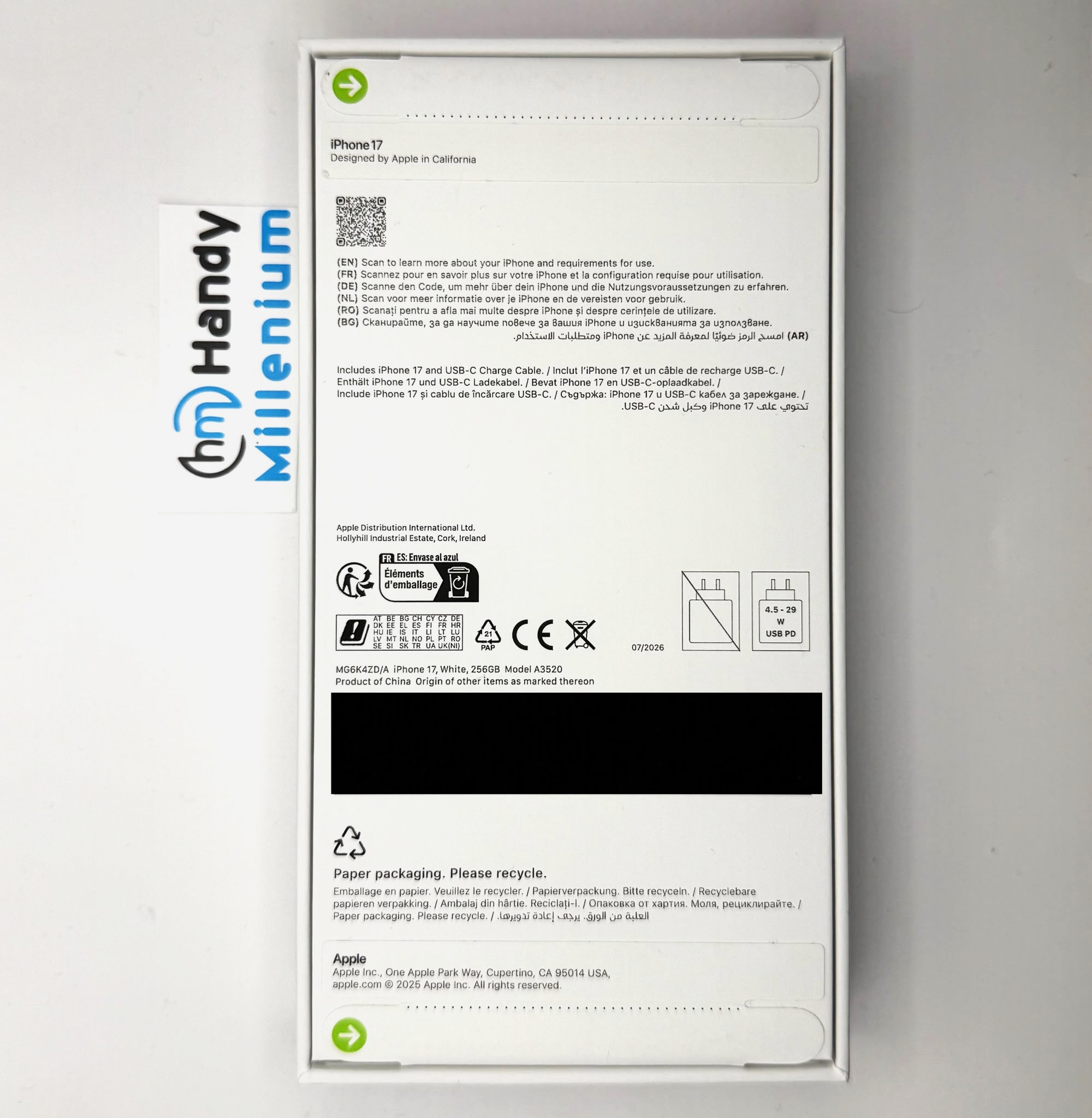 iphone 17 White 256GB neue Handy Millenium Amstetten